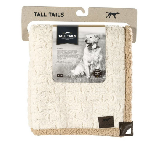 Tall Tails Dog Micro Sherpa Bone Cream Throw,