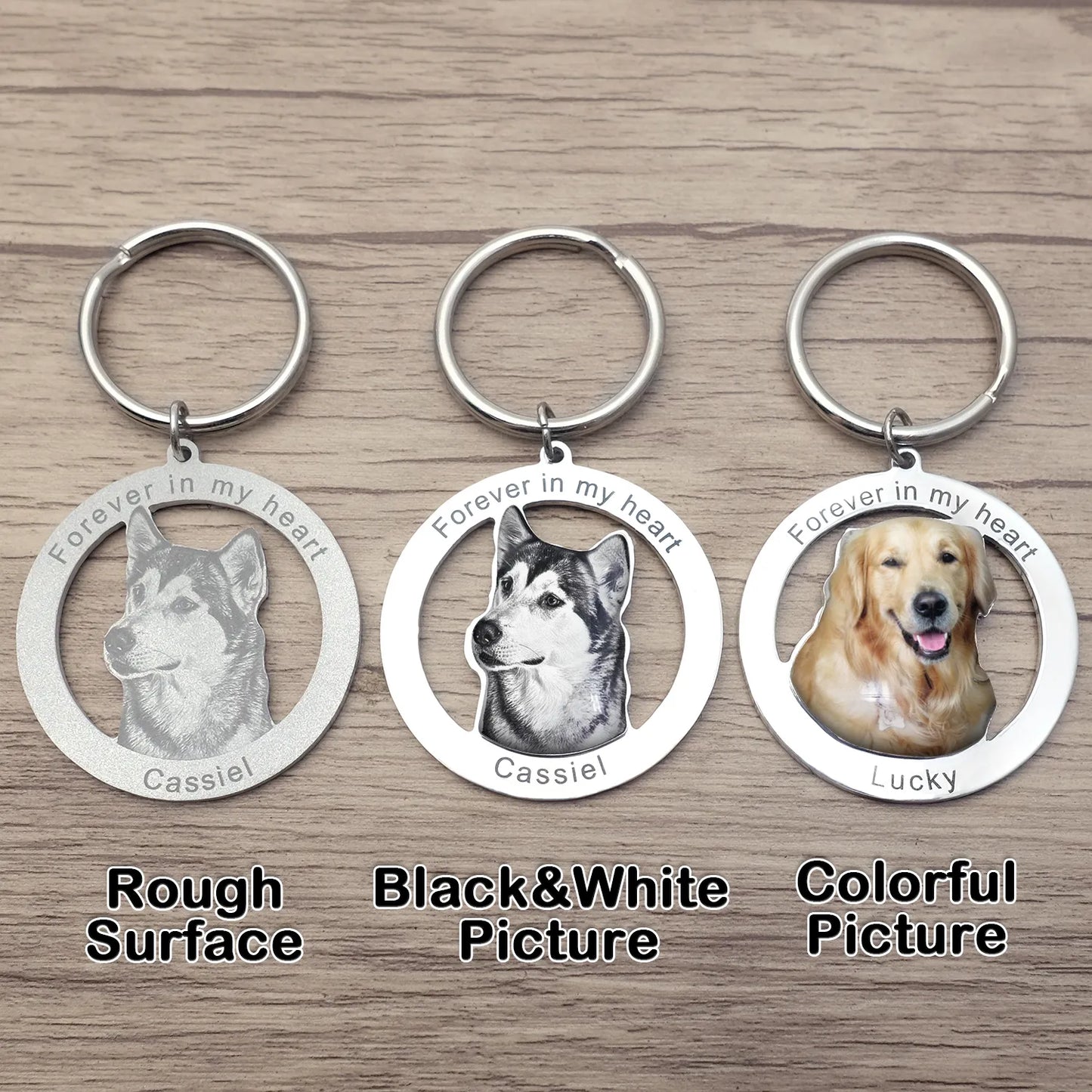 Custom Photo Engraved Keychain - Personalized Pet Portrait Gift