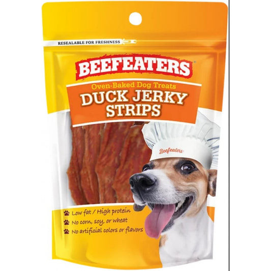 Canine's World Jerky Dog Treats Beefeaters Oven Baked Duck Jerky Strips for Dogs Beefeaters