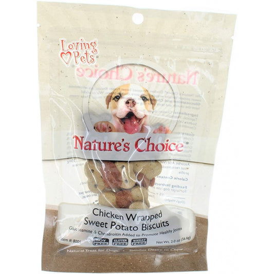 Canine's World Biscuits, Cookies & Crunchy Dog Treats Loving Pets Natures Choice Chicken Wrapped Sweet Potato Biscuit Dog Treats Loving Pets