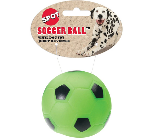 Canine's World Dog Ball Toys Ethical Pet Vinyl Soccer Ball Squeaky Dog Chew Toy, Color Varies, 3-in Spot