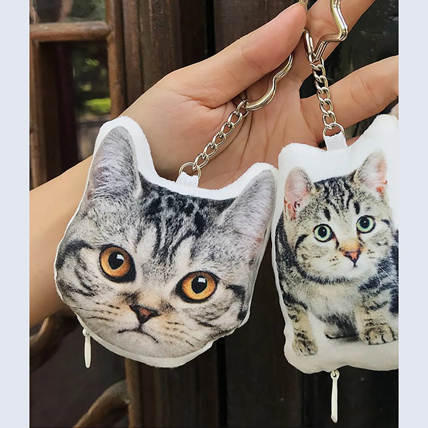 Dog and Cat Face Keychains