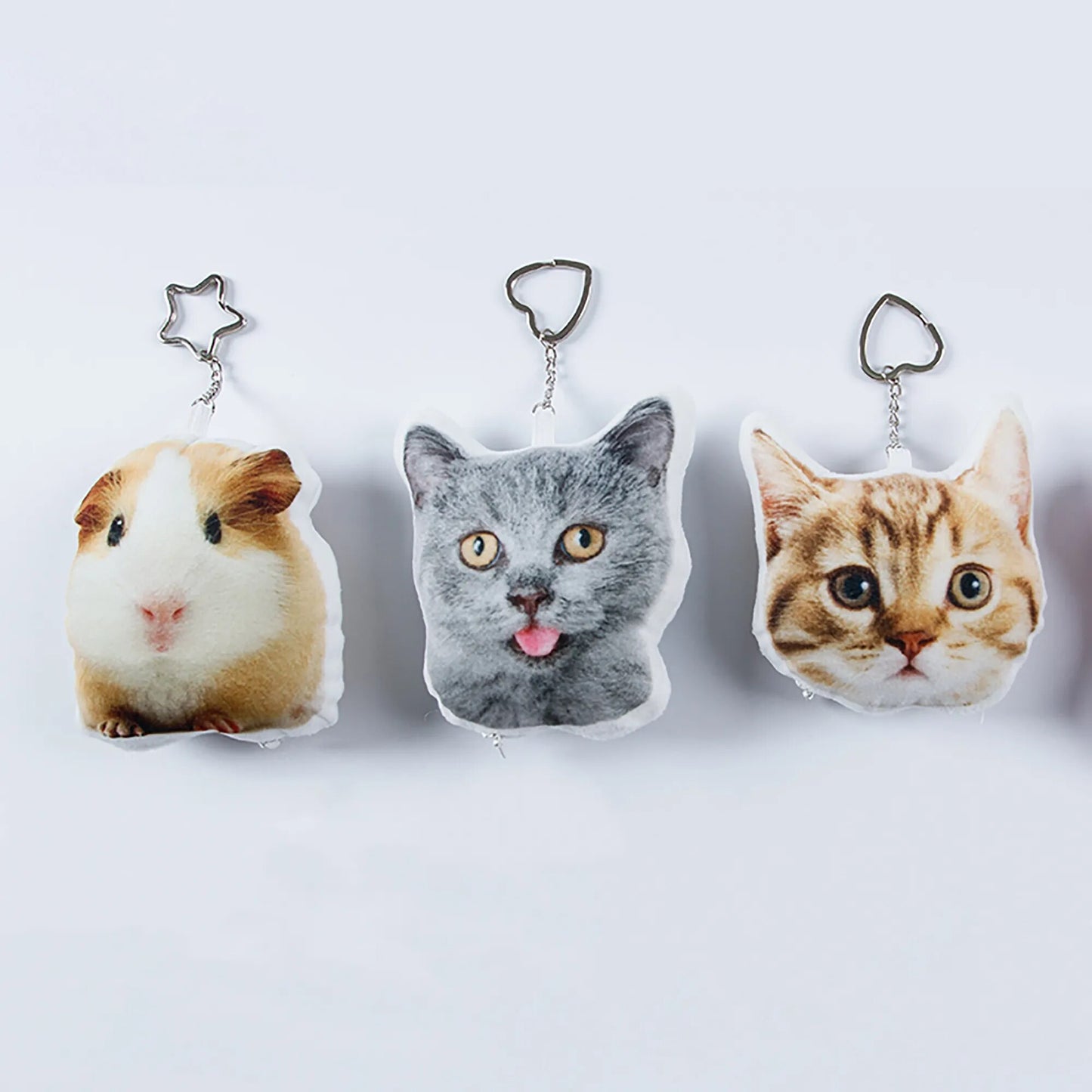 Dog and Cat Face Keychains