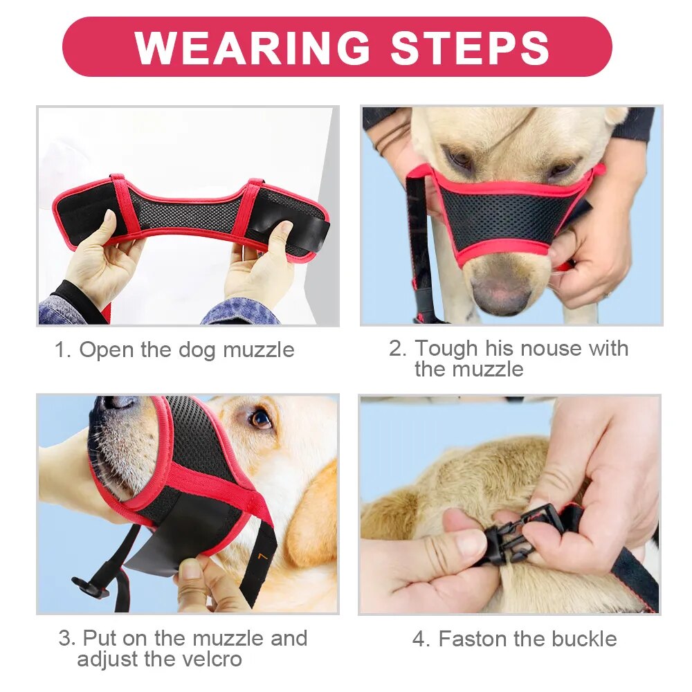 Adjustable Breathable Mesh Dog Muzzle