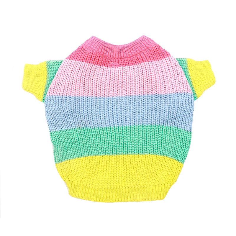 Rainbow Knit Sweaters for Cozy and Cute Small Dogs