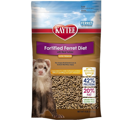 Kaytee Fortified Ferret Diet with Real Turkey, 4 Lb Bag