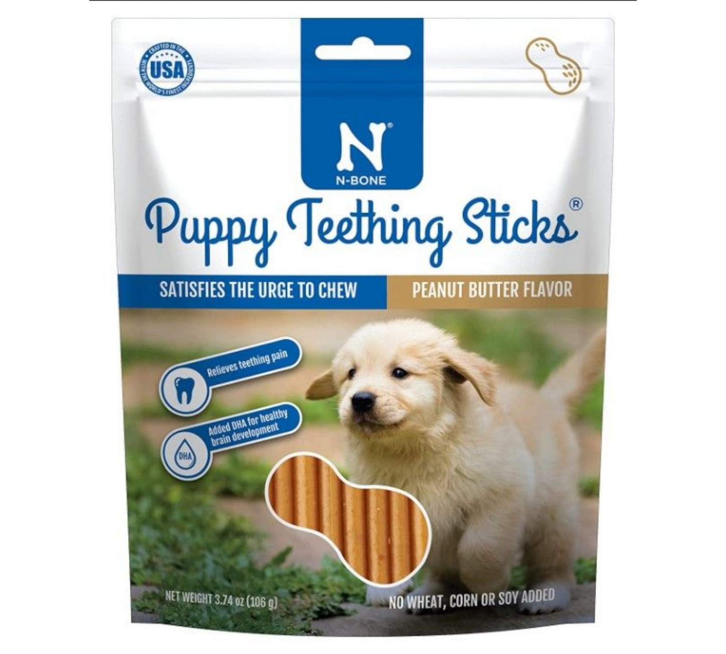 N-Bone Puppy Teething Sticks Peanut Butter Flavor,