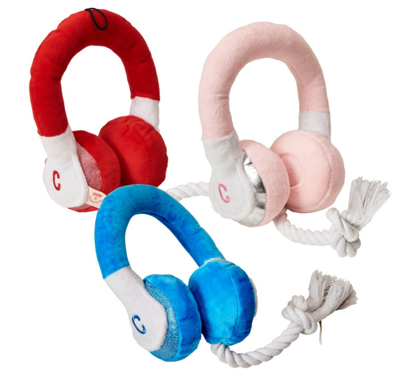Fashion Pet Cosmo Headphones Plush Dog Toy Assorted 8 in