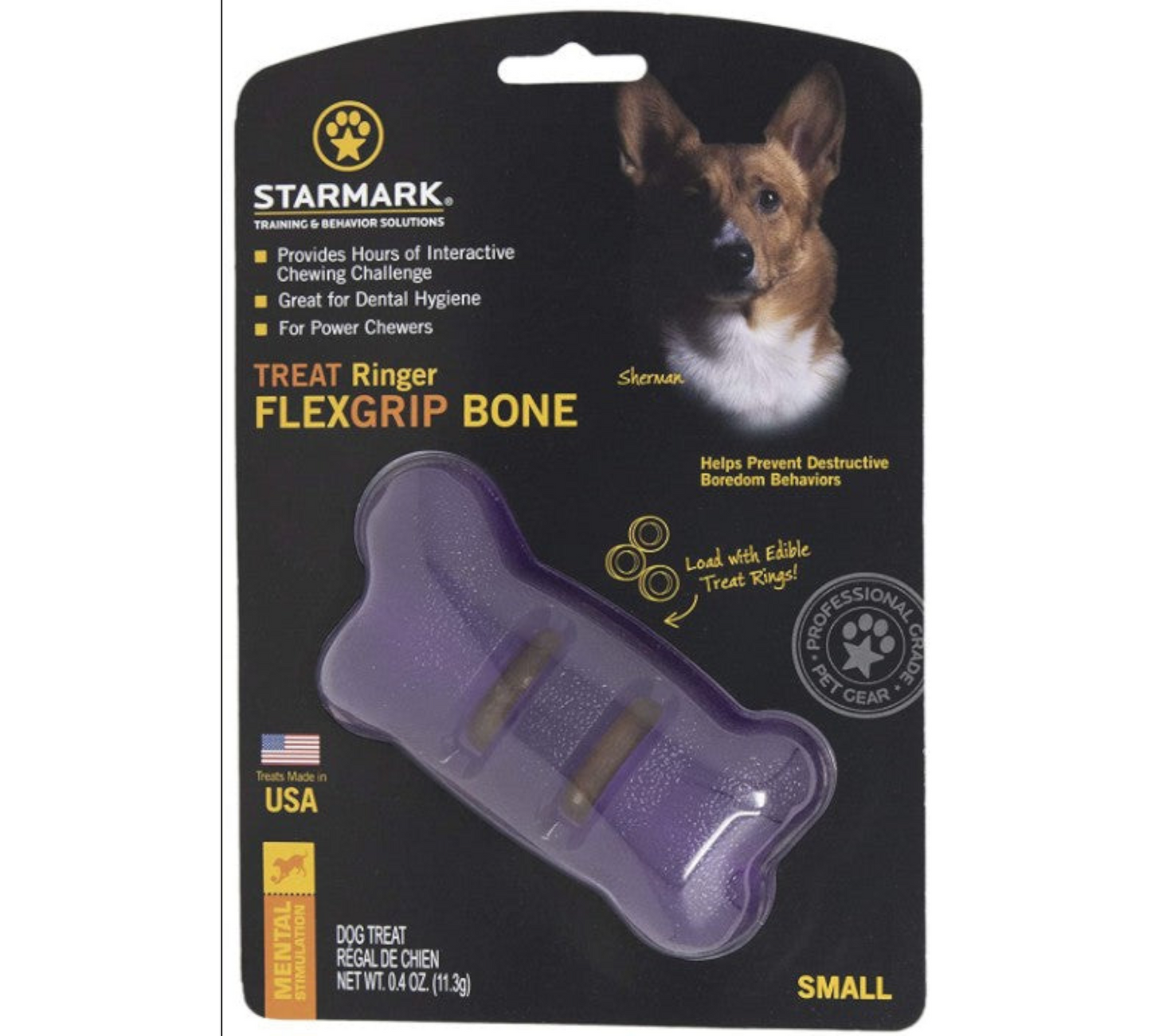Starmark Flexgrip Ringer Bone Small
