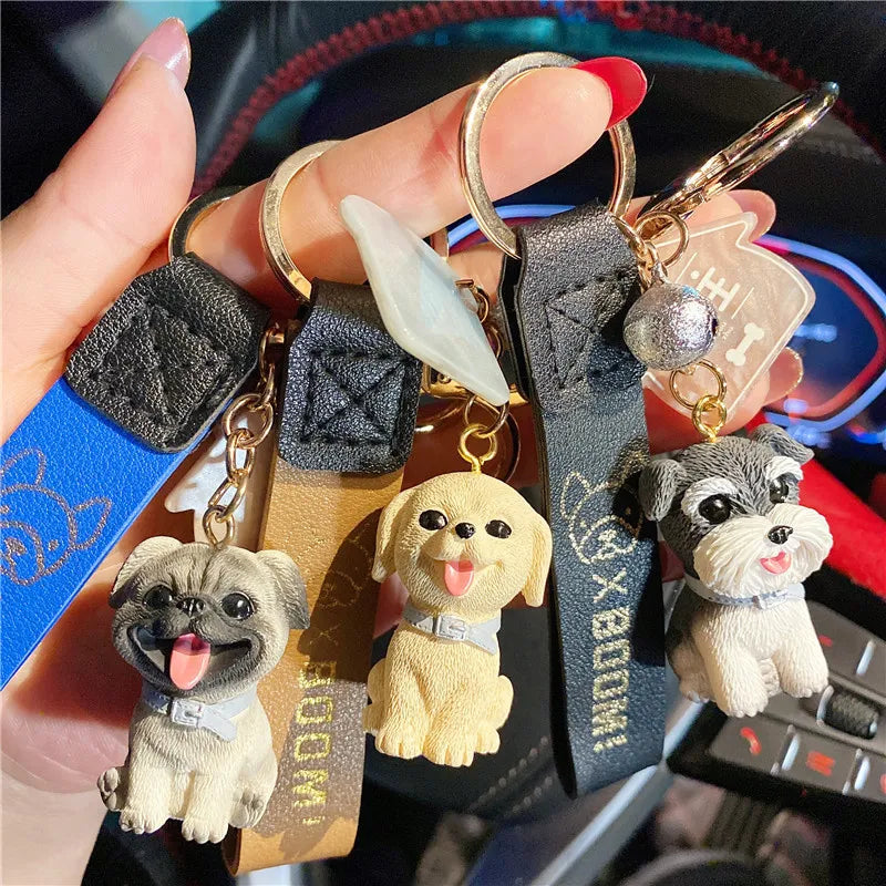 Cute Teddy French Bulldog Keychains