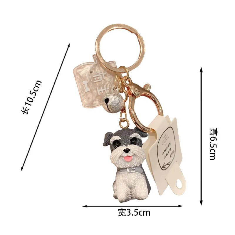 Cute Teddy French Bulldog Keychains for Women