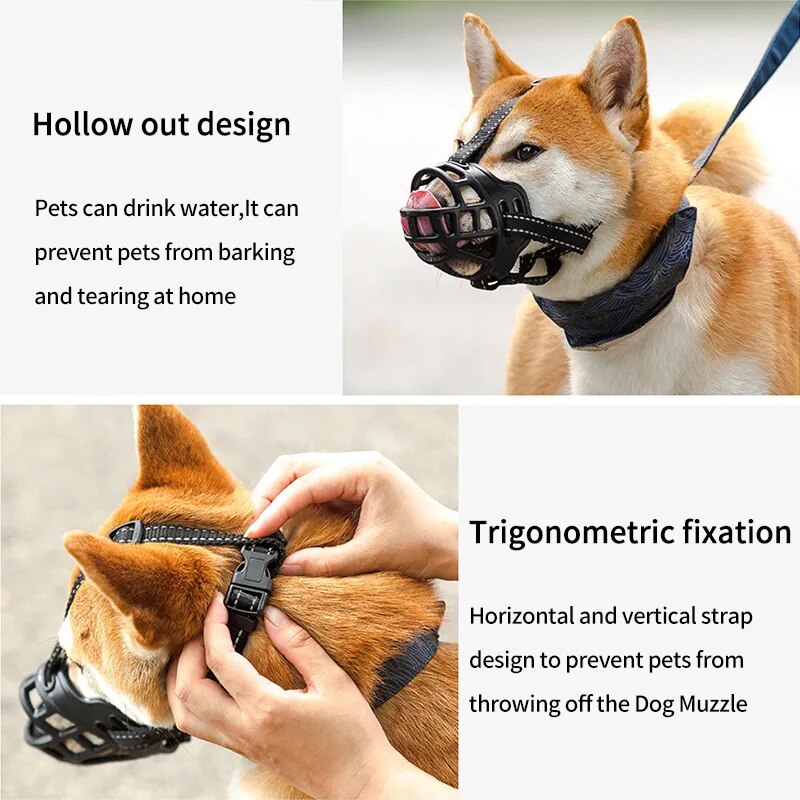 Adjustable Soft Dog Muzzle for Biting and Chewing
