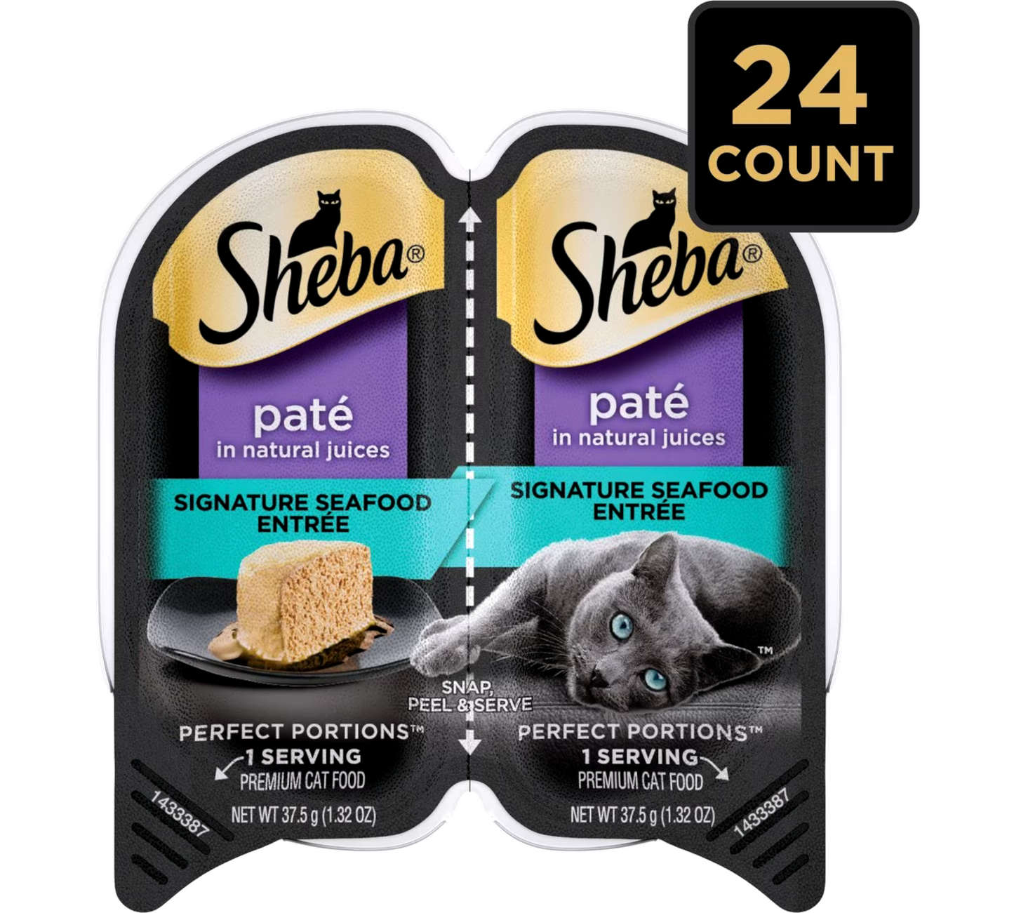 Sheba Perfect Portions Grain-Free Pate Signature Seafood Entree Adult Wet Cat Food Trays,