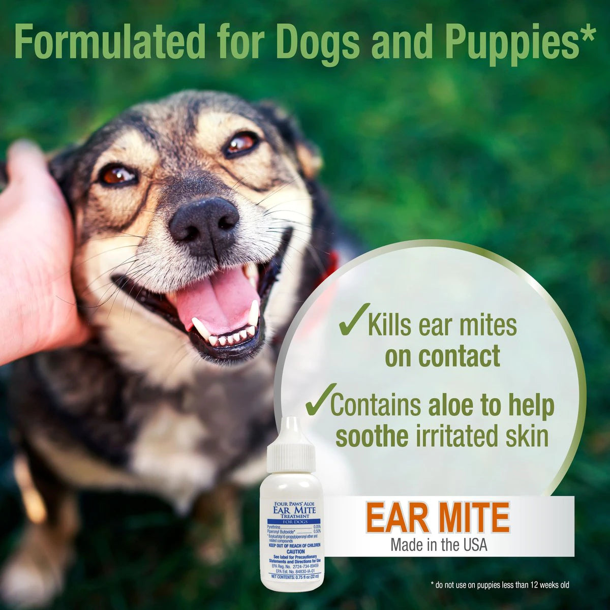 Canine's World Four Paws Ear Mite Remedy for Dogs, Canine's World