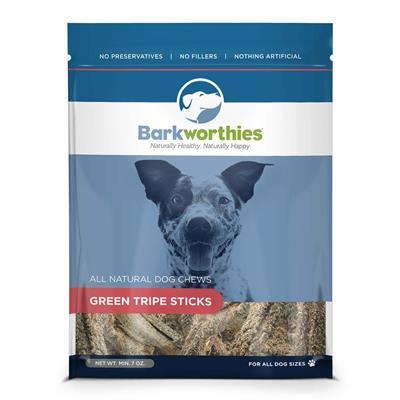 Canine's World Jerky Dog Treats Barkworthies Green Tripe Stick Barkworthies