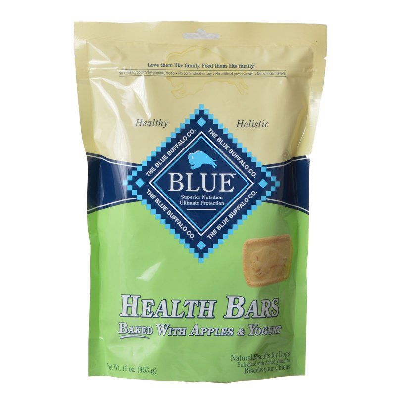 Canine's World Biscuits, Cookies & Crunchy Dog Treats Blue Buffalo Health Bars Dog Biscuits - Baked with Apples & Yogurt Blue Buffalo