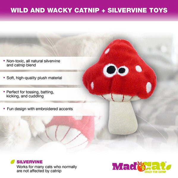 Canine's World Catnip Toys Mad Cat Magic Meowshroom Catnip & Silvervine Cat Toy Mad Cat