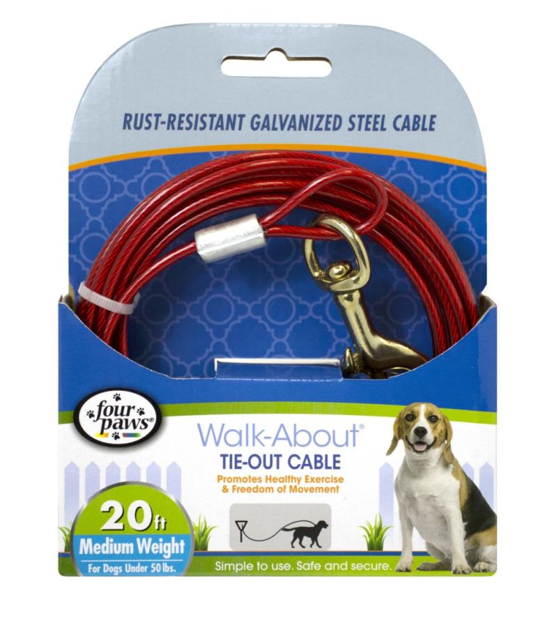 Canine's World Dog Tie Out Cables Four Paws Medium Weight Tie Out Cable Four Paws