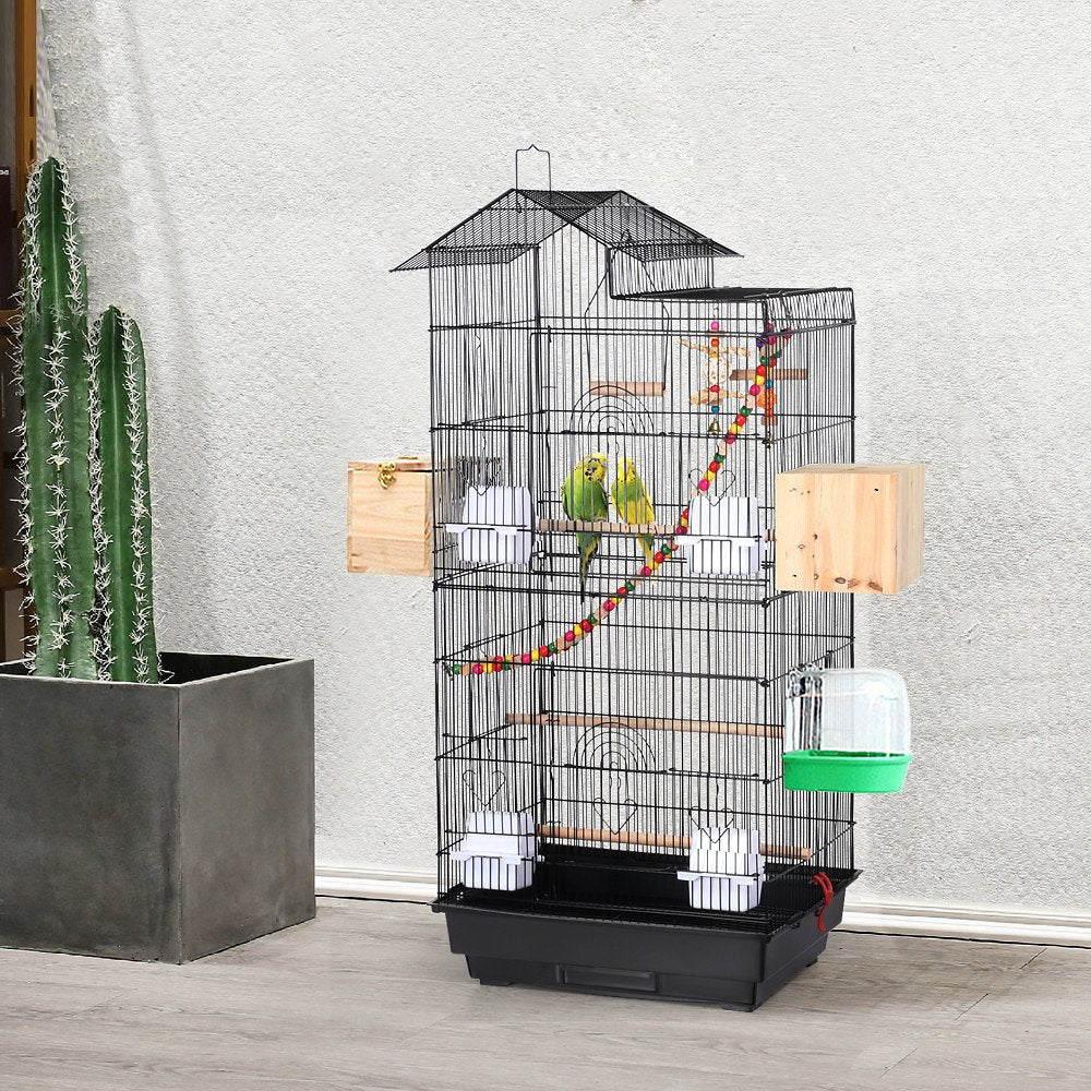 Canine's World Parrot Cages Yaheetech 39-in Parrot Bird Cage, Black, Large Yaheetech