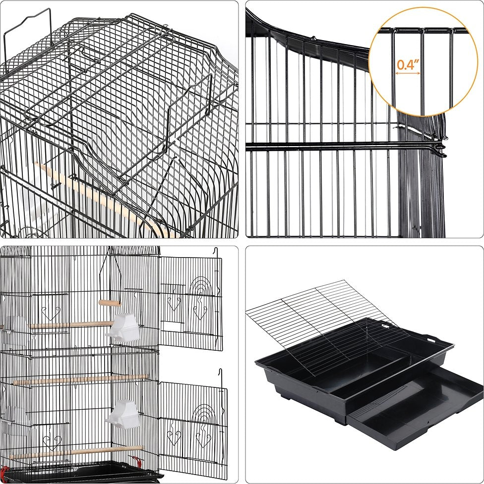 Canine's World Parrot Cages Yaheetech 64-in Rolling Large Bird Cage, Black Yaheetech