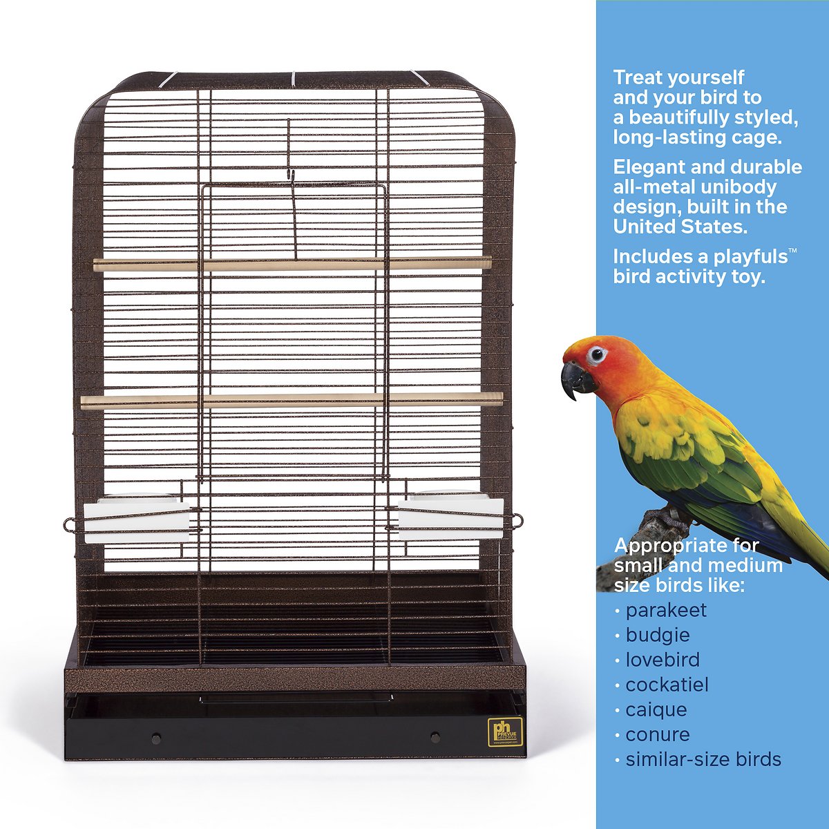 Canine's World Bird Cage Prevue Pet Products Keet / Tiel Bird Cage, Copper Prevue Pet Products