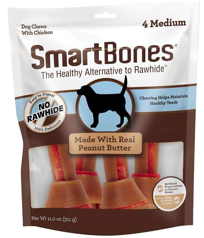 Canine's World Dog Rawhide-Free Treats SmartBones Medium Chicken Chew Bones Dog Treats Smartbones