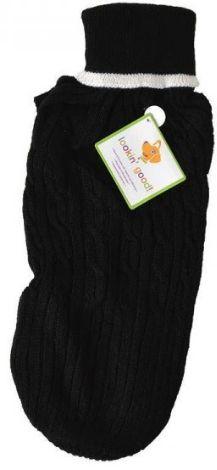 Canine's World Dog Sweaters Fashion Pet Cable Knit Dog Sweater - Black Fashion Pet