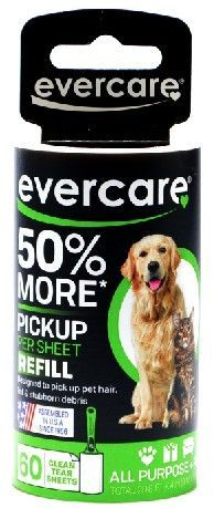 Canine's World Dog Brushes & Combs Evercare Pet Hair Adhesive Roller Refill Roll Evercare