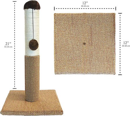 Canine's World Cat Scratcher Four Paws Super Catnip 21-in Sisal Cat Scratching Post Four Paws