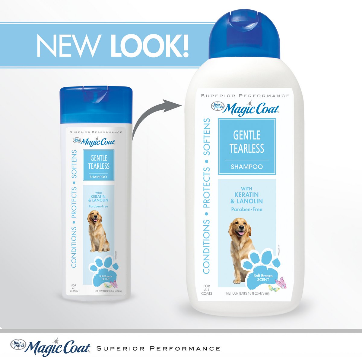 Canine's World Dog Shampoos Magic Coat Tearless Shampoo for Dogs & Puppies Four Paws