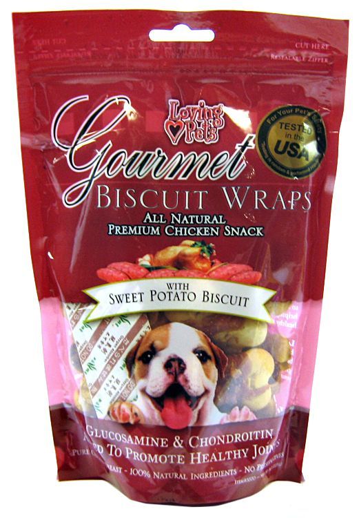 Canine's World Biscuits, Cookies & Crunchy Dog Treats Loving Pets Gourmet Sweet Potato Biscuit & Chicken Wraps Loving Pets