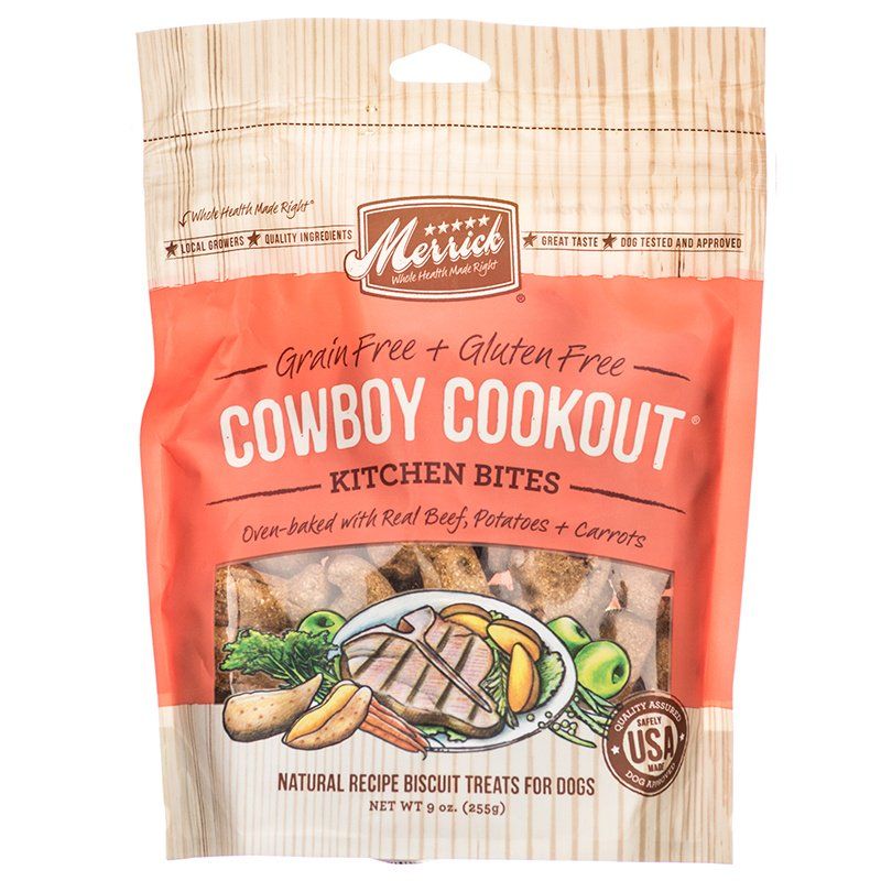 Canine's World Biscuits, Cookies & Crunchy Dog Treats Merrick Kitchen Bites Dog Treats - Cowboy Cookout Merrick
