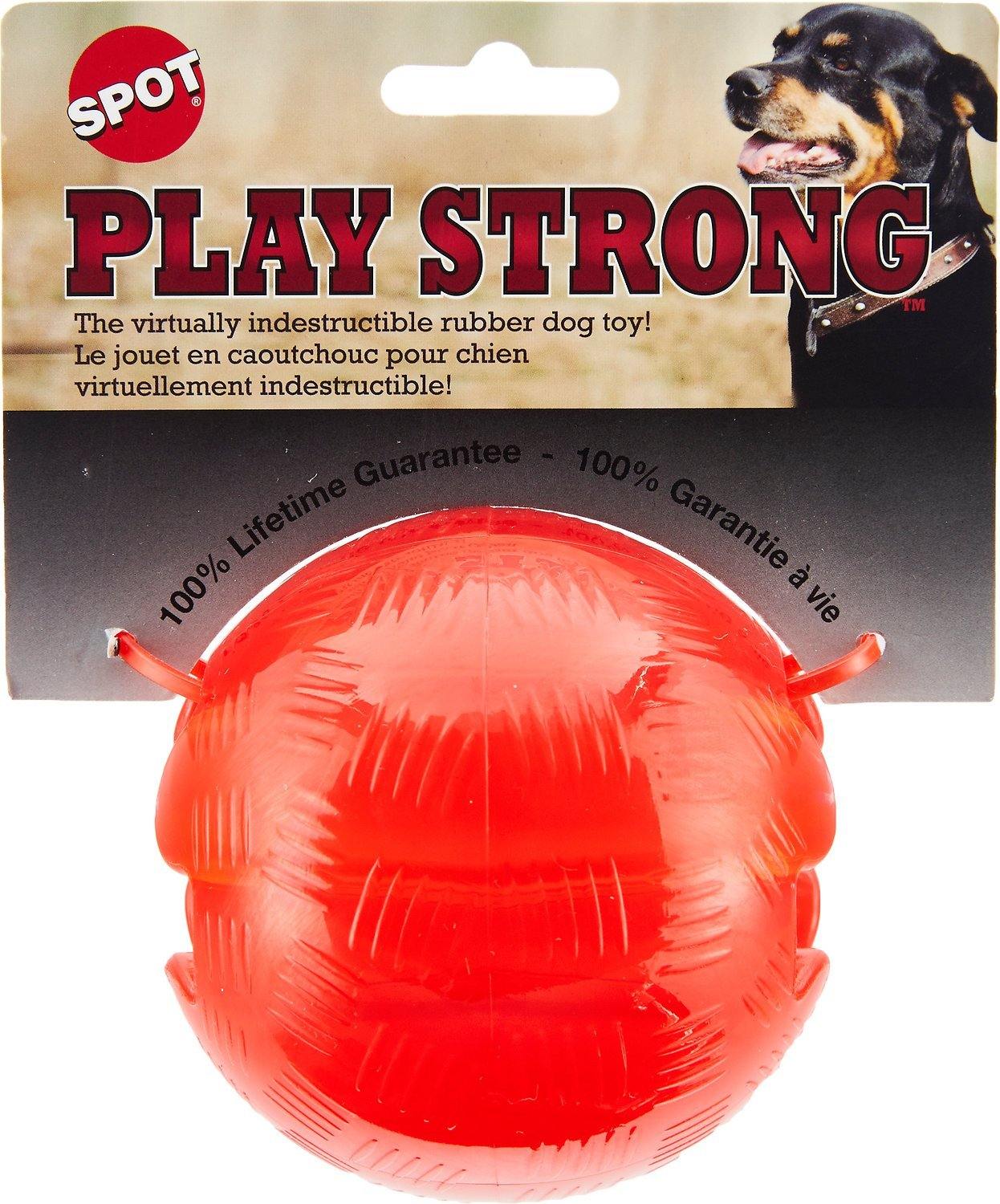 Canine's World Dog Ball Toys Spot Play Strong Rubber Ball Dog Toy - Red Spot