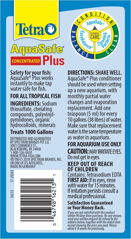 Canine's World Water Conditioners Tetra AquaSafe Plus Freshwater & Marine Aquarium Water Conditioner, Tetra