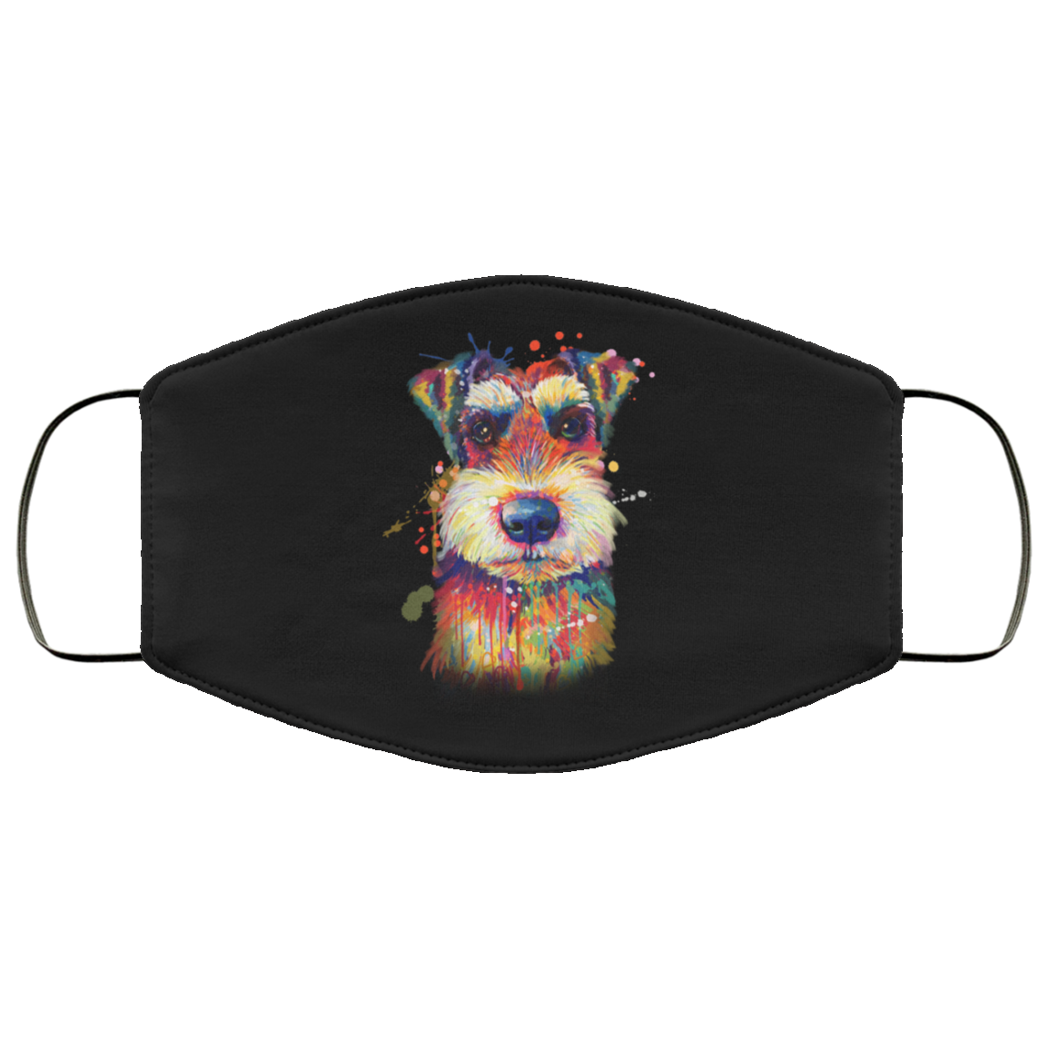 Canine's World Face Masks Hand painted Schnauzer human Face Mask Ultimate Shield