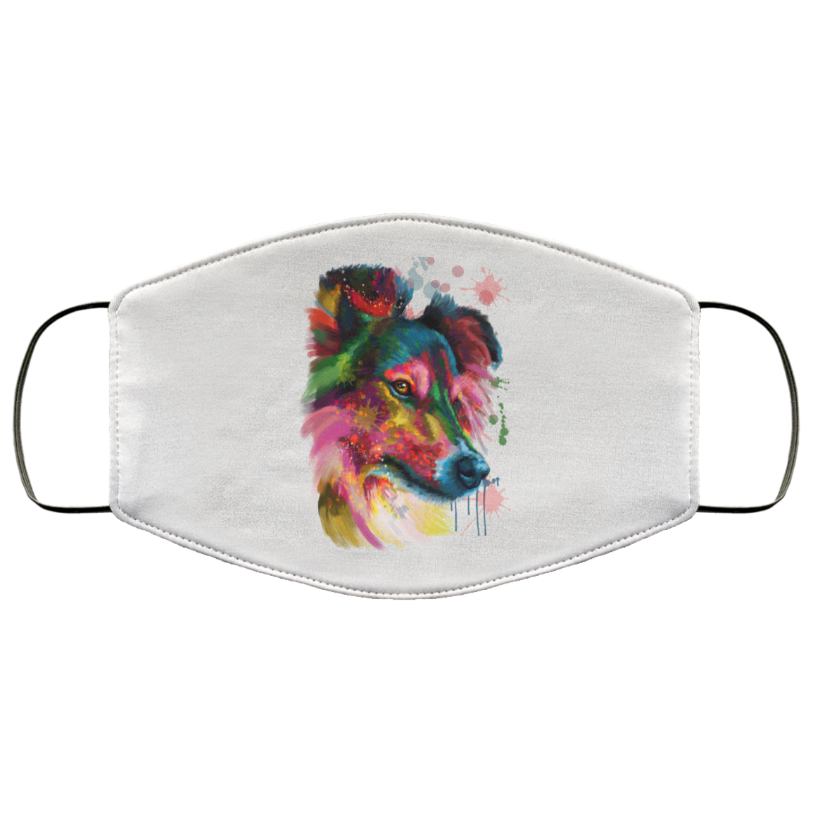 Canine's World Face Masks Hand painted sheltie human Face Mask Ultimate Shield