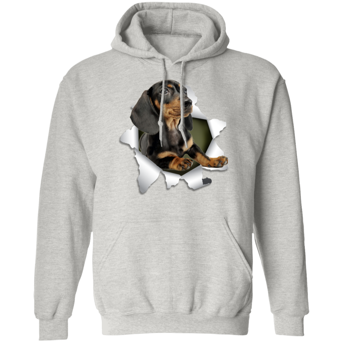 Canine's World Sweatshirts DACHSHUND 3D Pullover Hoodie 8 oz. Ultimate Shield