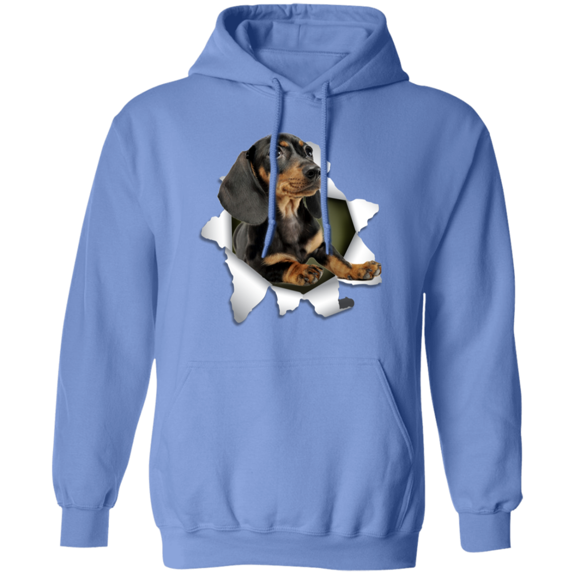 Canine's World Sweatshirts DACHSHUND 3D Pullover Hoodie 8 oz. Ultimate Shield