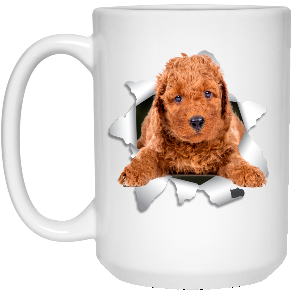 Canine's World Drinkware POODLE 3D 15 oz. White Mug Ultimate Shield