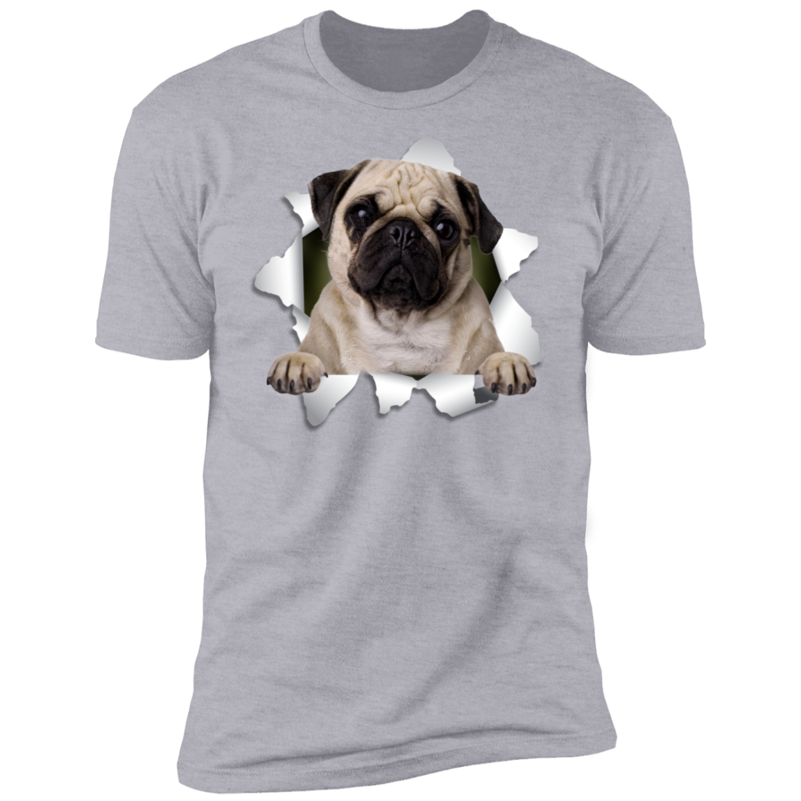 Canine's World T-Shirts PUG 3D Premium Short Sleeve T-Shirt Ultimate Shield