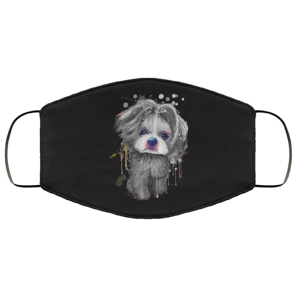 Canine's World Face Masks Hand painted Shih Tzu human Face Mask Ultimate Shield