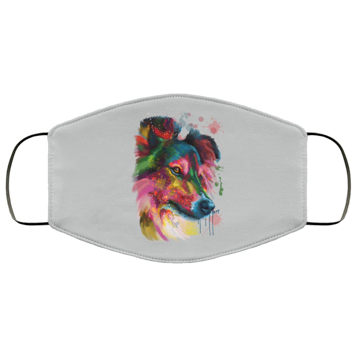 Canine's World Face Masks Hand painted sheltie human Face Mask Ultimate Shield