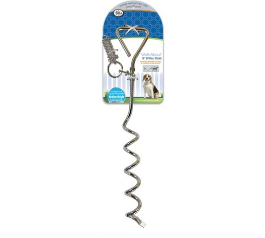 Canine's World Dog Stakes Four Paws Walk-About Spiral Tie-Out Stake Four Paws