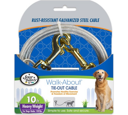 Canine's World Dog Tie Out Cables Four Paws Heavy Weight Tie Out Cable Four Paws