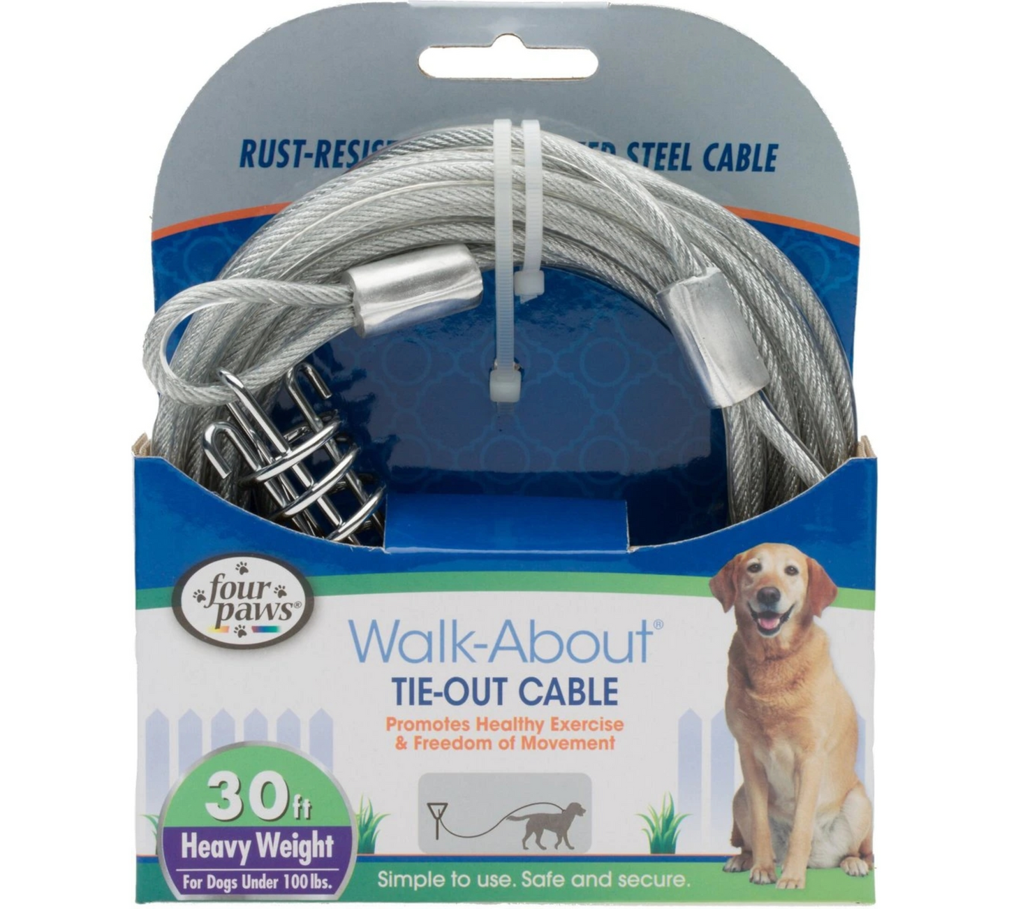 Canine's World Dog Tie Out Cables Four Paws Heavy Weight Tie Out Cable Four Paws