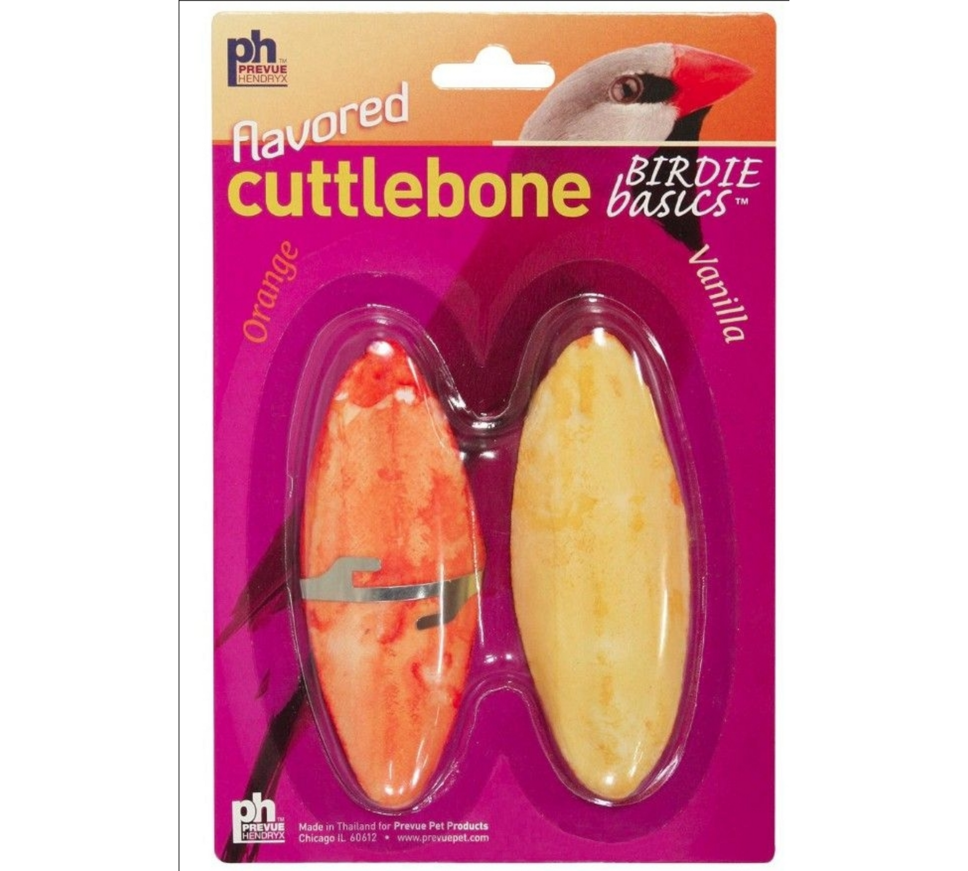 Canine's World Bird Cuttlebones Prevue Birdie Basics Flavored Cuttlebone Orange and Vanilla, 2 Count Prevue