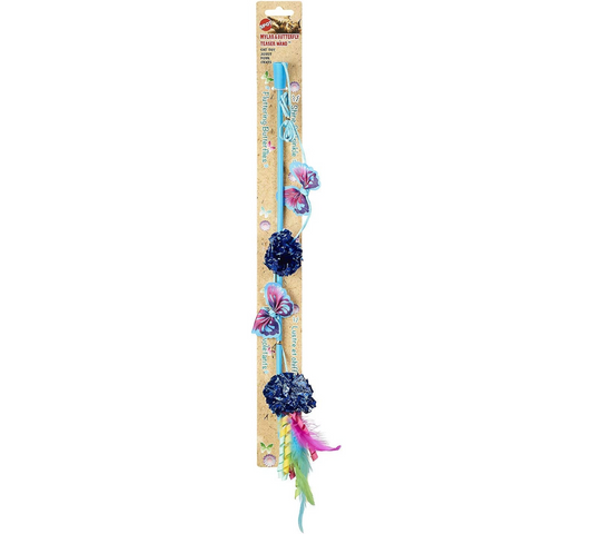 Canine's World Cat Teasers & Wand Toys Spot Butterfly and Mylar Teaser Wand Cat Toy, Color Varies Spot