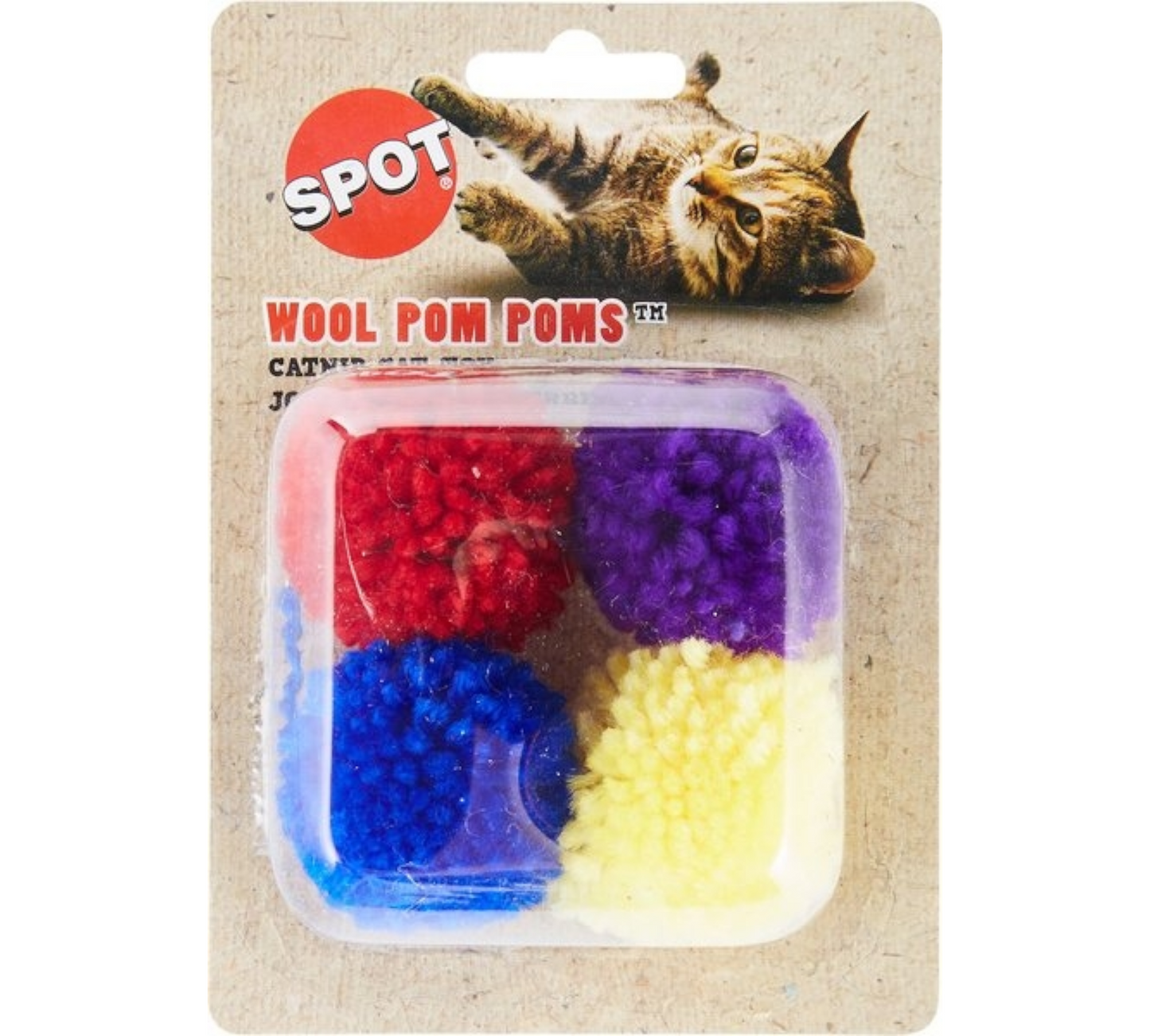 Canine's World Catnip Toys Spot Pet Wool Pom Poms Cat Toy with Catnip Spot