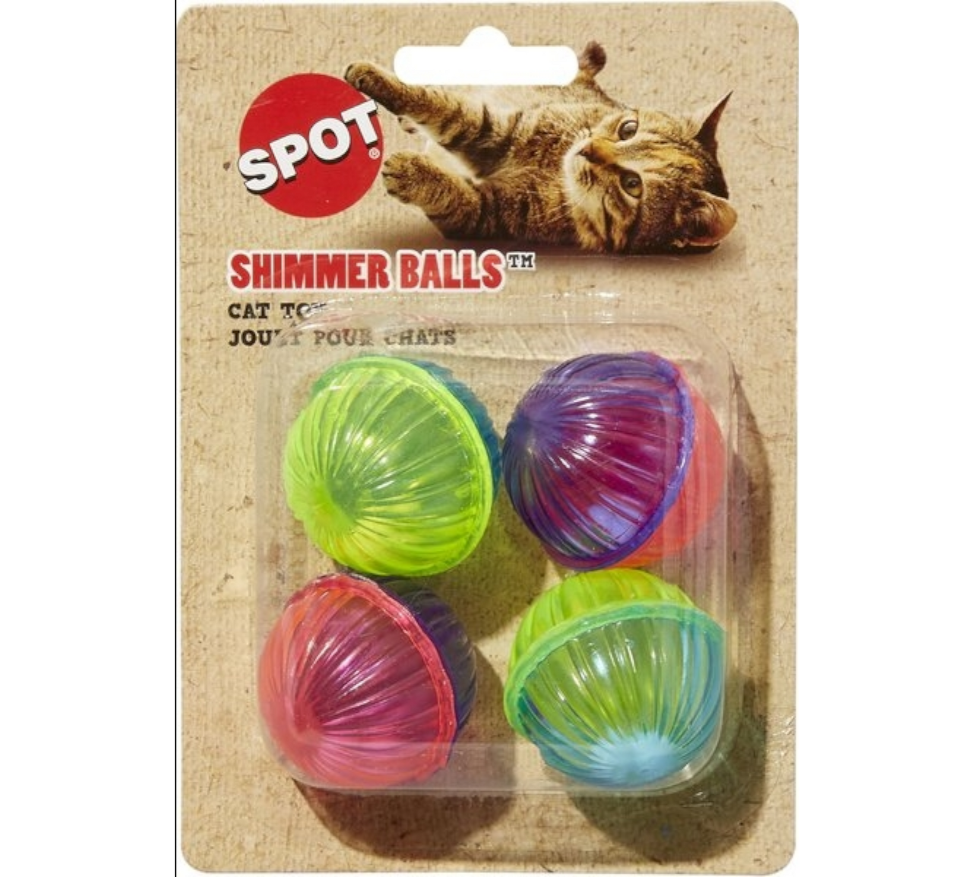 Canine's World Cat Balls & Chasers Spot Pet Shimmer Balls Cat Toy, 4-pack Spot