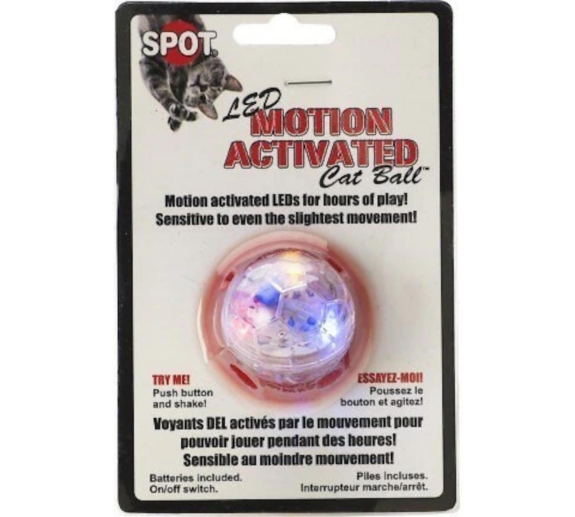 Canine's World Cat Balls & Chaser Toys Spot Pet LED Motion Activated Ball Cat Toy Spotbrites